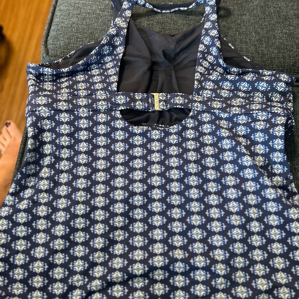 Athleta Blue And White Patterned Top - image 2